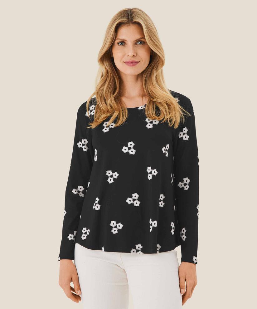 top en jersey à col rond, Black