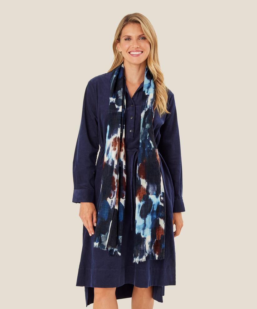Écharpe douce en laine, Maritime Blue
