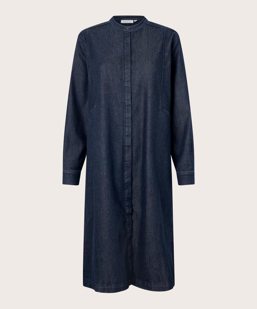 robe en jean avec patte de boutonnage cachée, Dark Denim