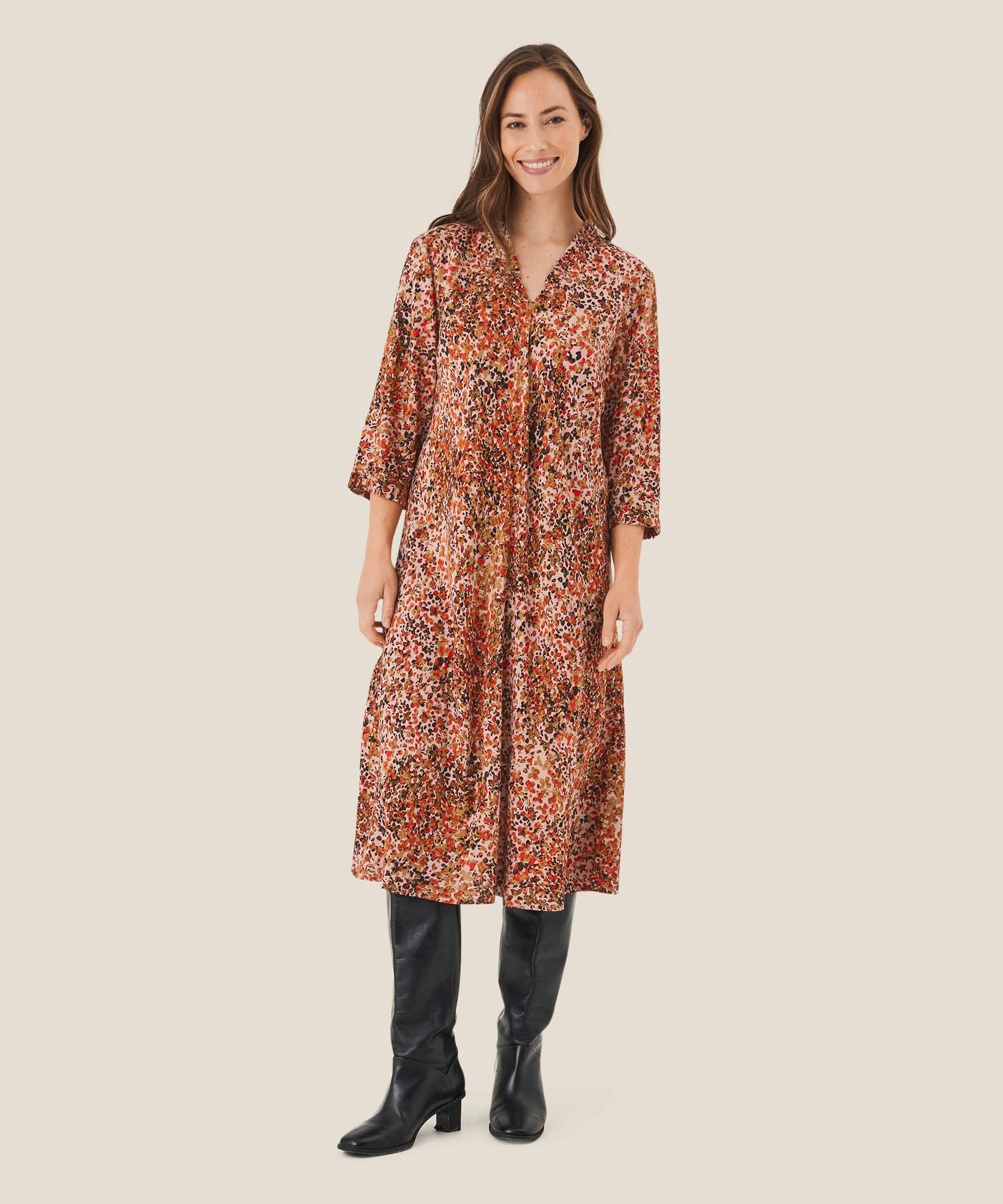 robe viscose détails volants, Misty Rose