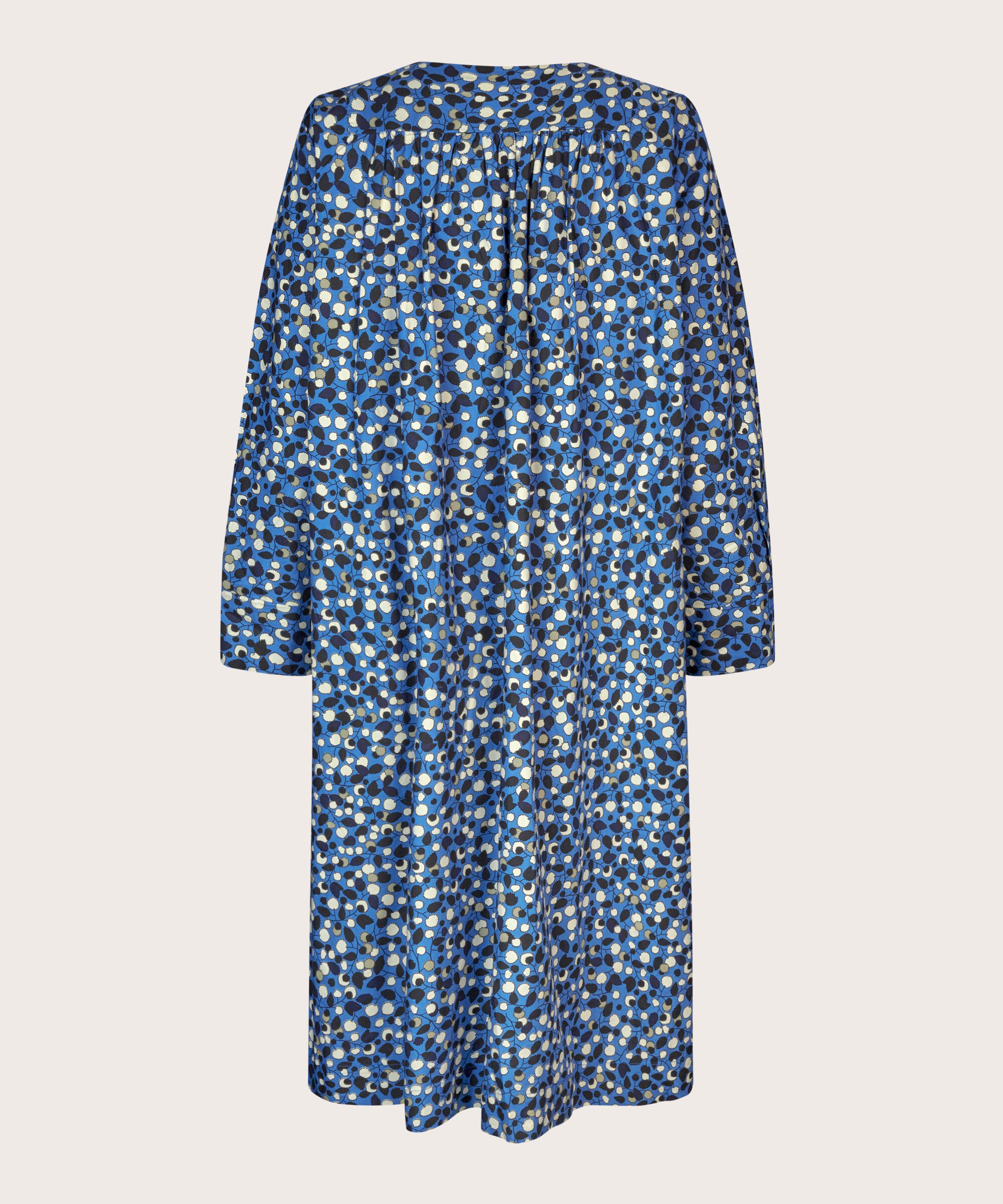 robe en coton avec plis et poches fendues, Federal Blue