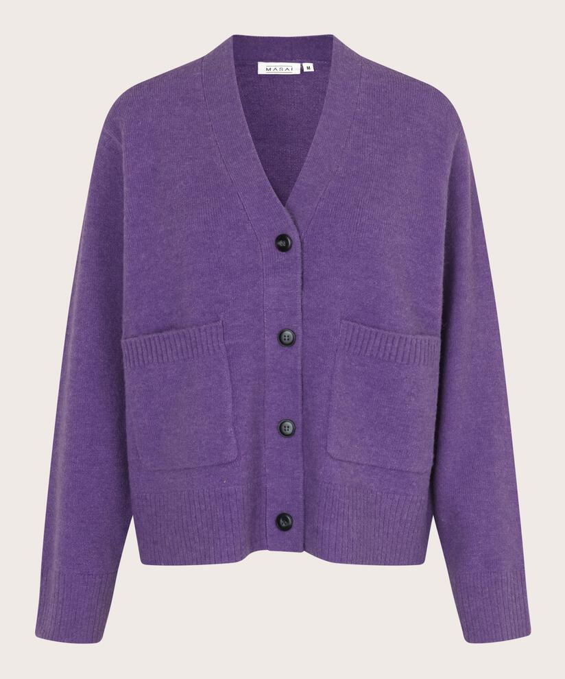 cardigan classique en mélange de laine, Meadow Violet