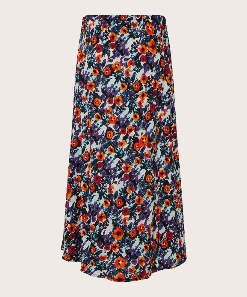 jupe en viscose fleurie avec taille élastique, Meadow Violet