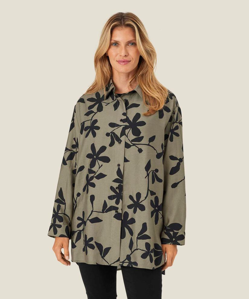 chemise en viscose à imprimé fleurs, Vetiver