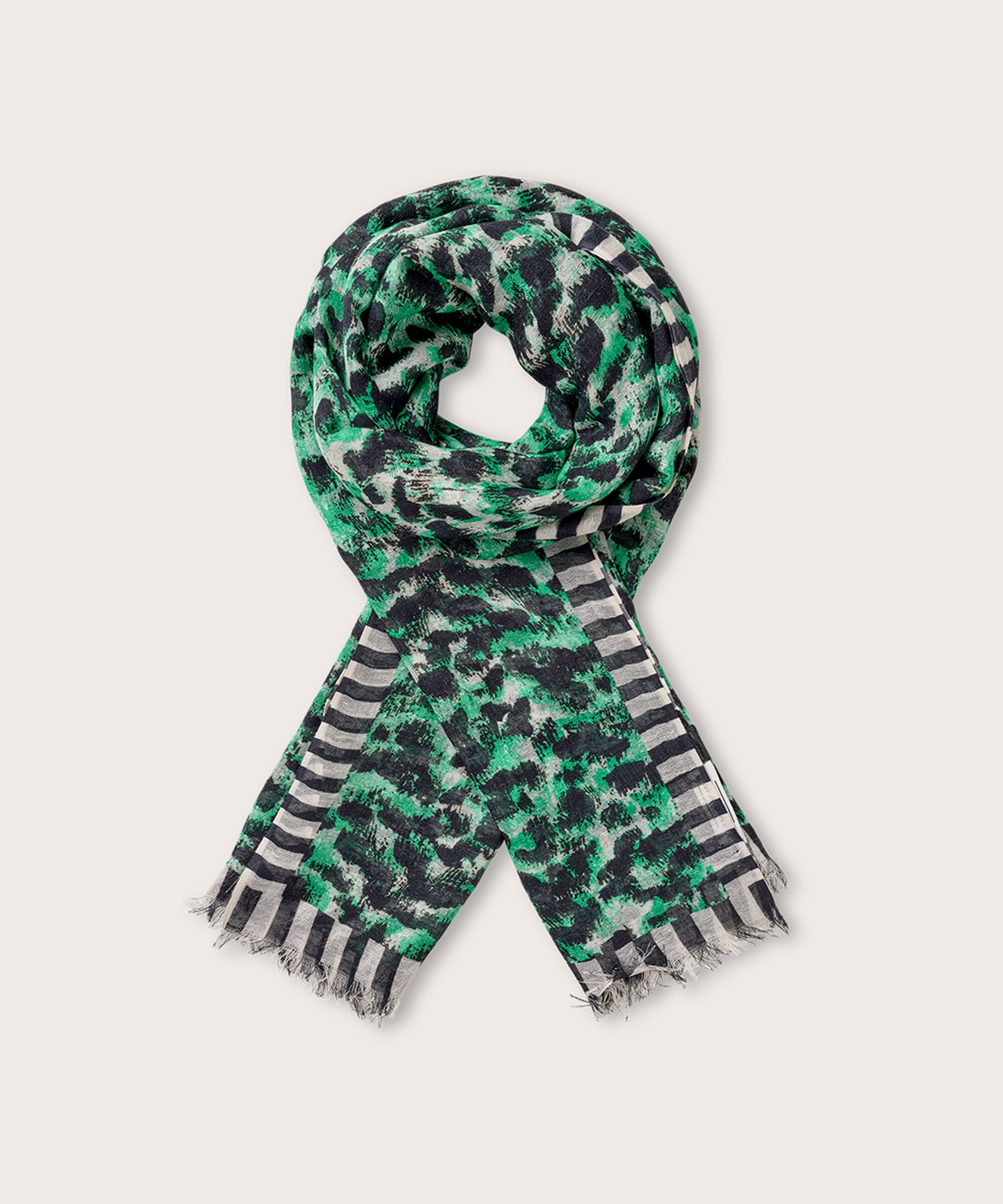 écharpe à imprimé léopard, Winter Green