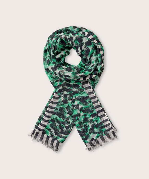 écharpe à imprimé léopard, Winter Green