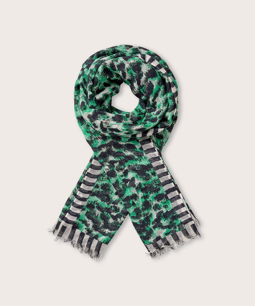 écharpe à imprimé léopard, Winter Green