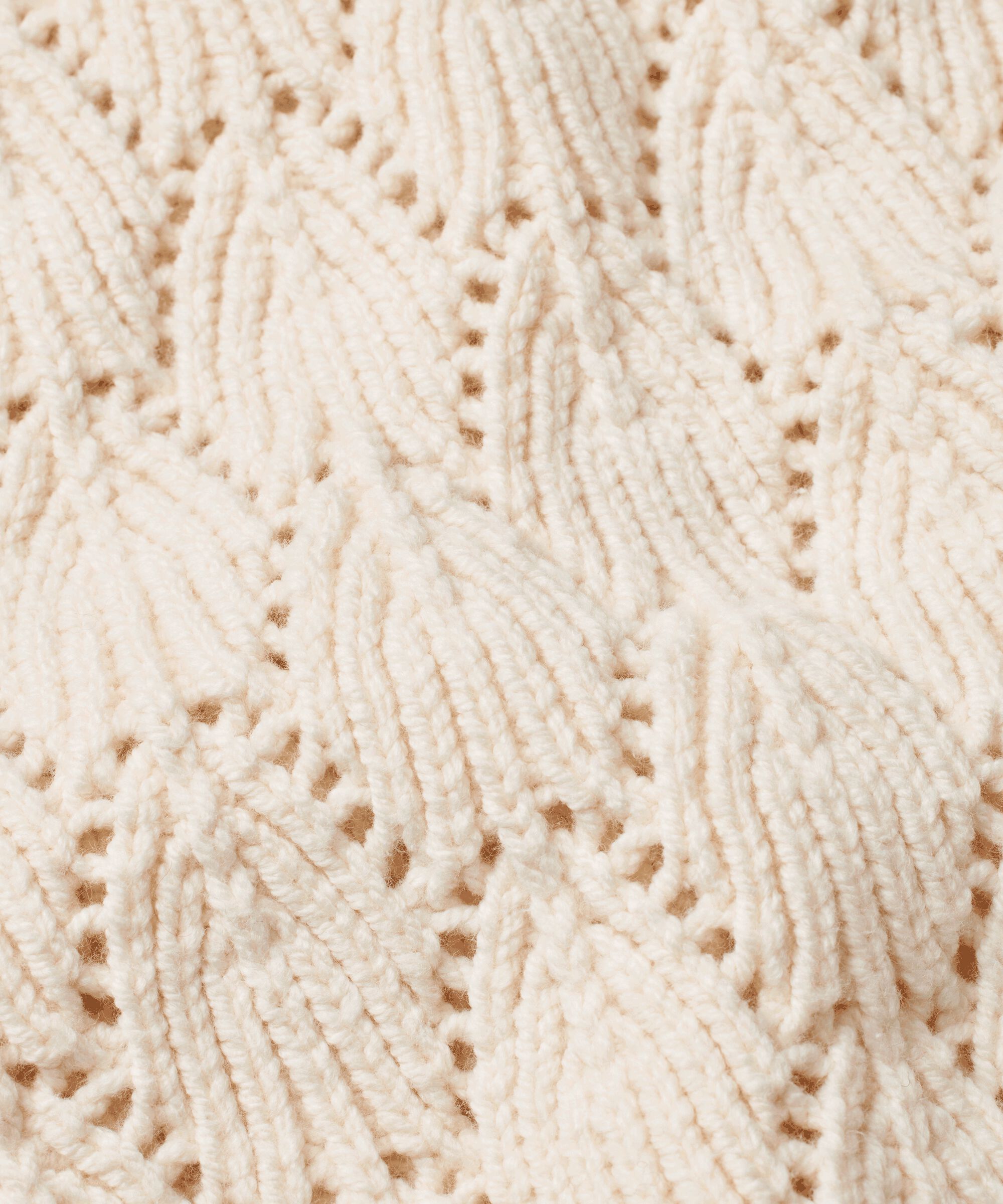 pull tricoté avec motif de dentelle décorative et col roulé, Whitecap