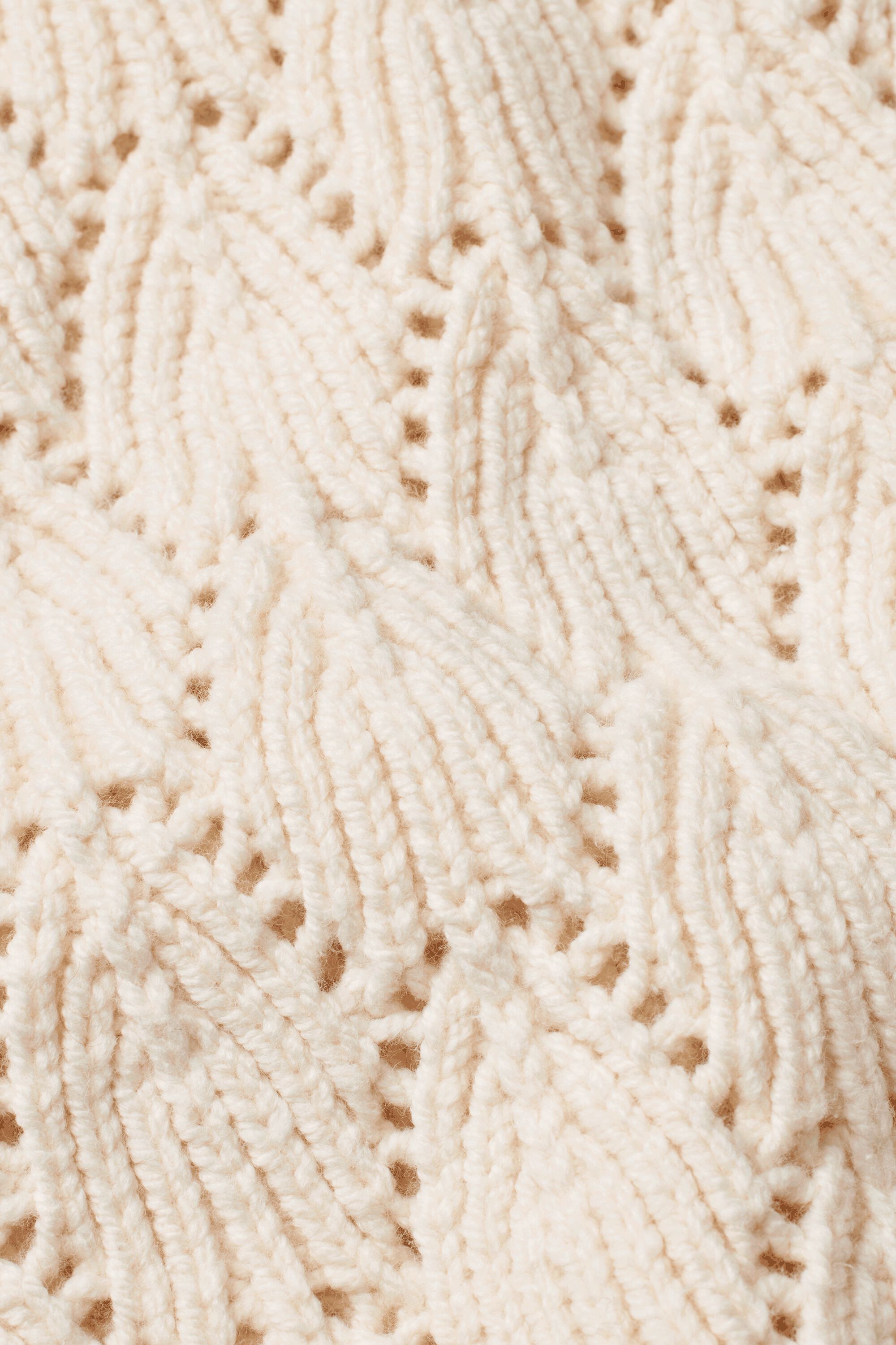 pull tricoté avec motif de dentelle décorative et col roulé, Whitecap