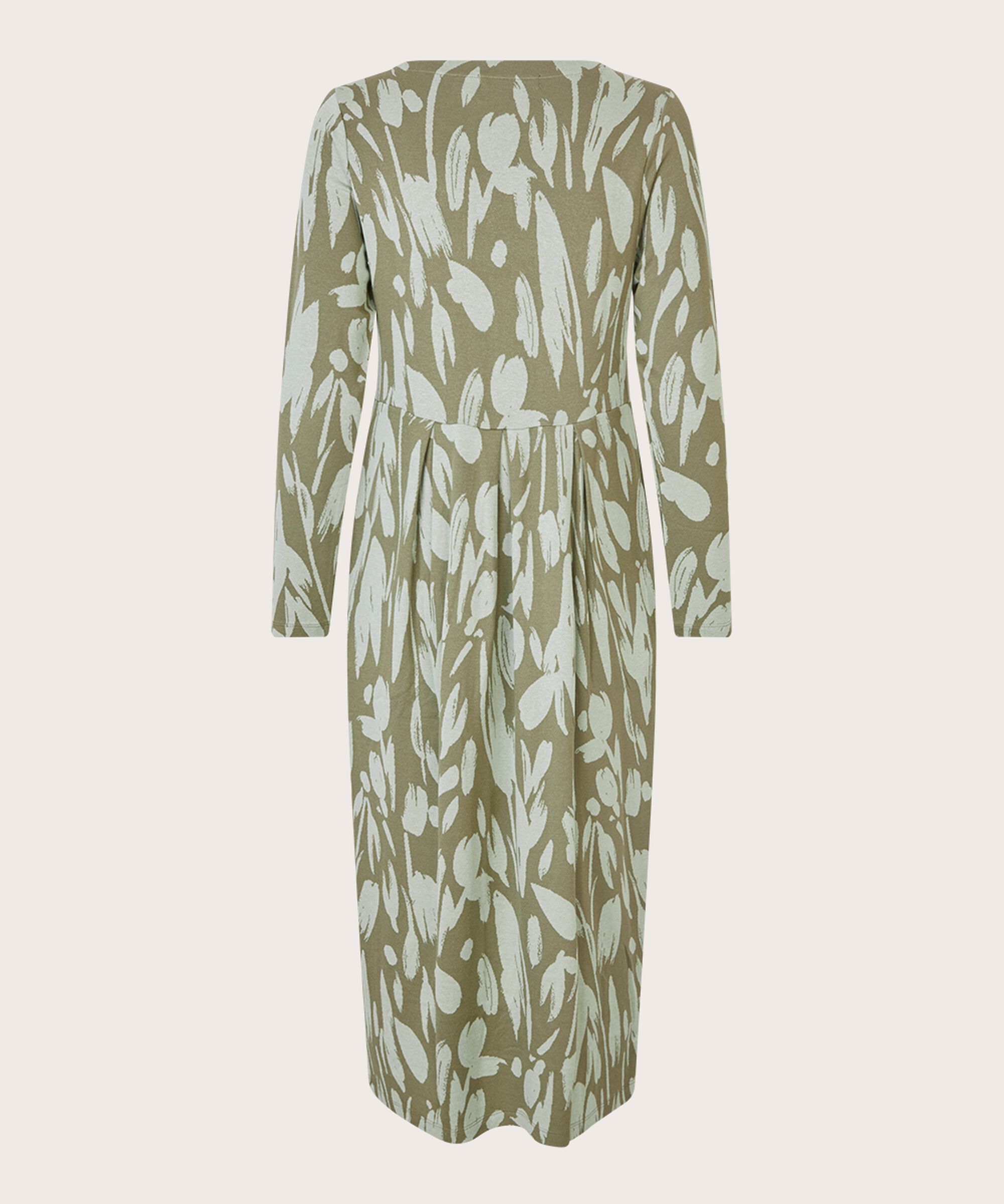 robe tulipe en jersey col rond avec boutons, Frosty Green