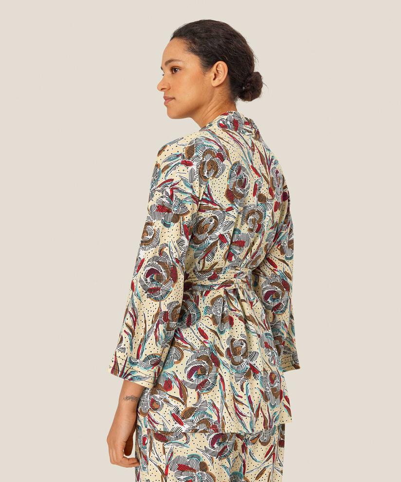 veste en viscose imprimée à manches 3/4 et ceinture, Soybean