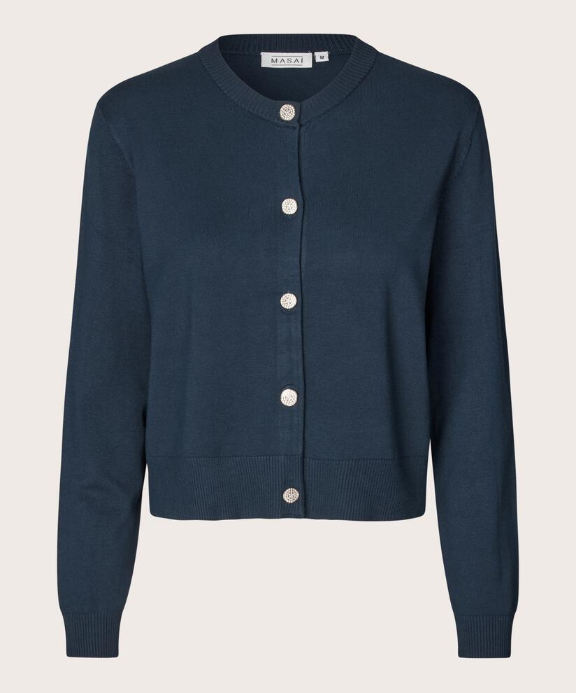 cardigan à manches longues avec boutons en strass, Navy Blazer