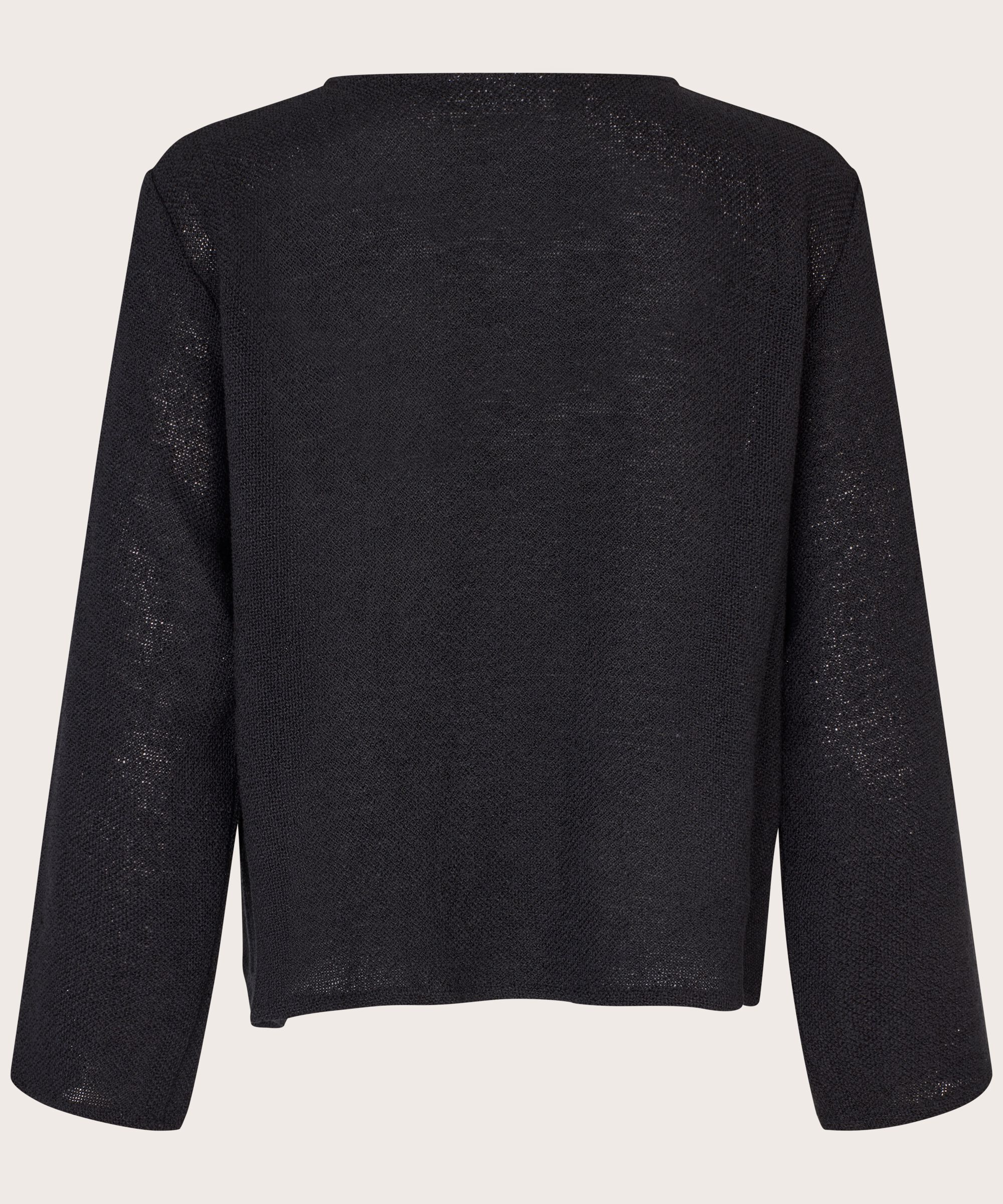 veste bouclée avec poches et boutons dorés, Black