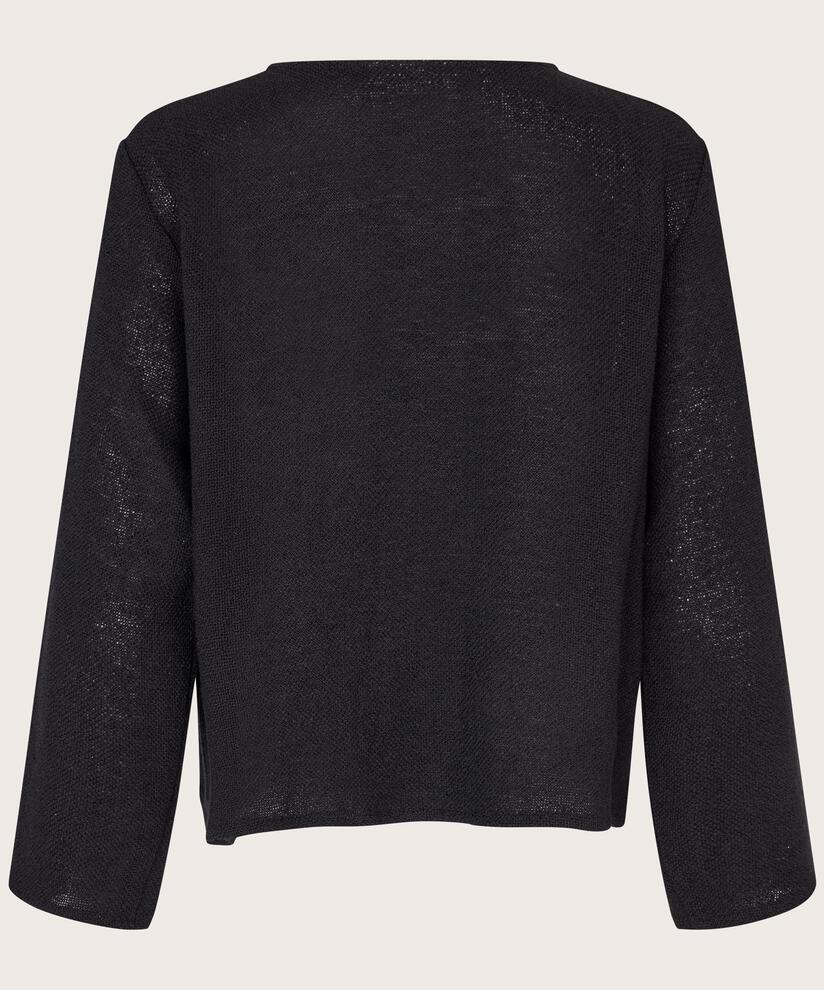 veste bouclée avec poches et boutons dorés, Black