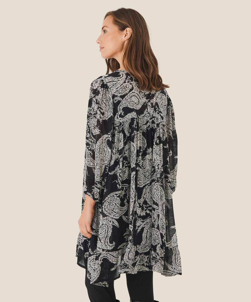 tunique en viscose légère transparente, Black