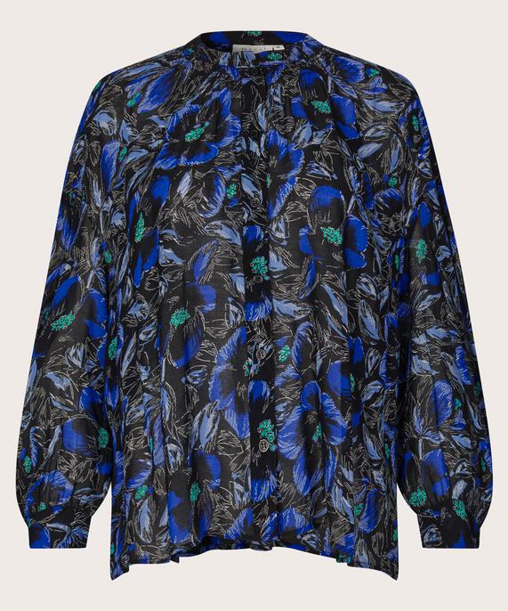 chemise en viscose imprimée légèrement transparente, Surf the web