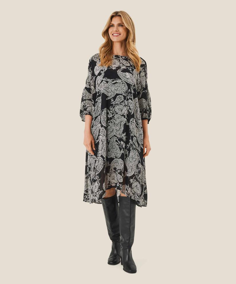 robe en viscose légère transparente, Black