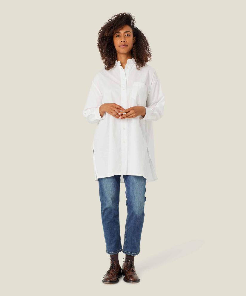 chemise boutonnée en coton, White