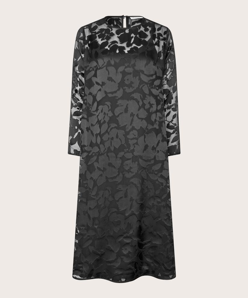robe en dentelle transparente avec jupon, Black