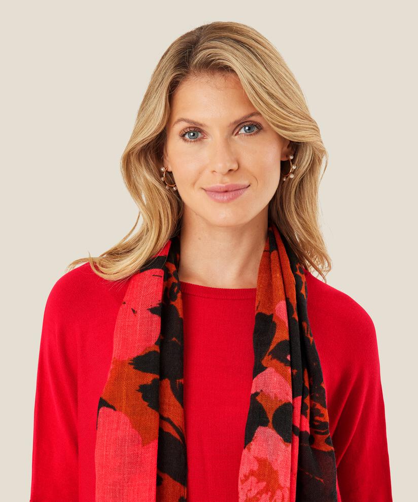 Écharpe Fine En Laine À Motif Fleuri, Picante