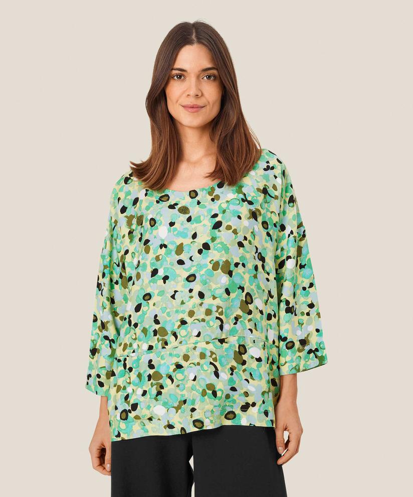 blouse en viscose à motif avec poches devant, Winter Green