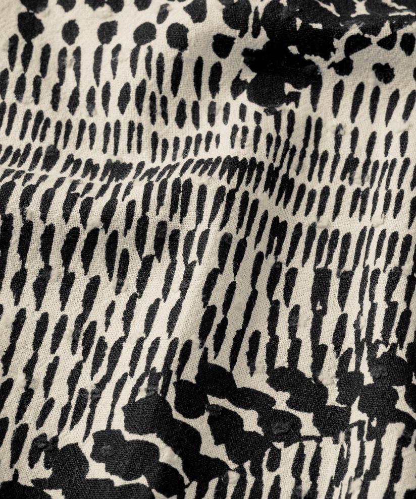 blouse en coton avec col en V et poche décorative, Black