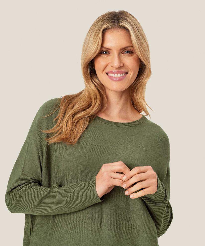 Pull Oversize À Manches Étroites, D. Lichen Green