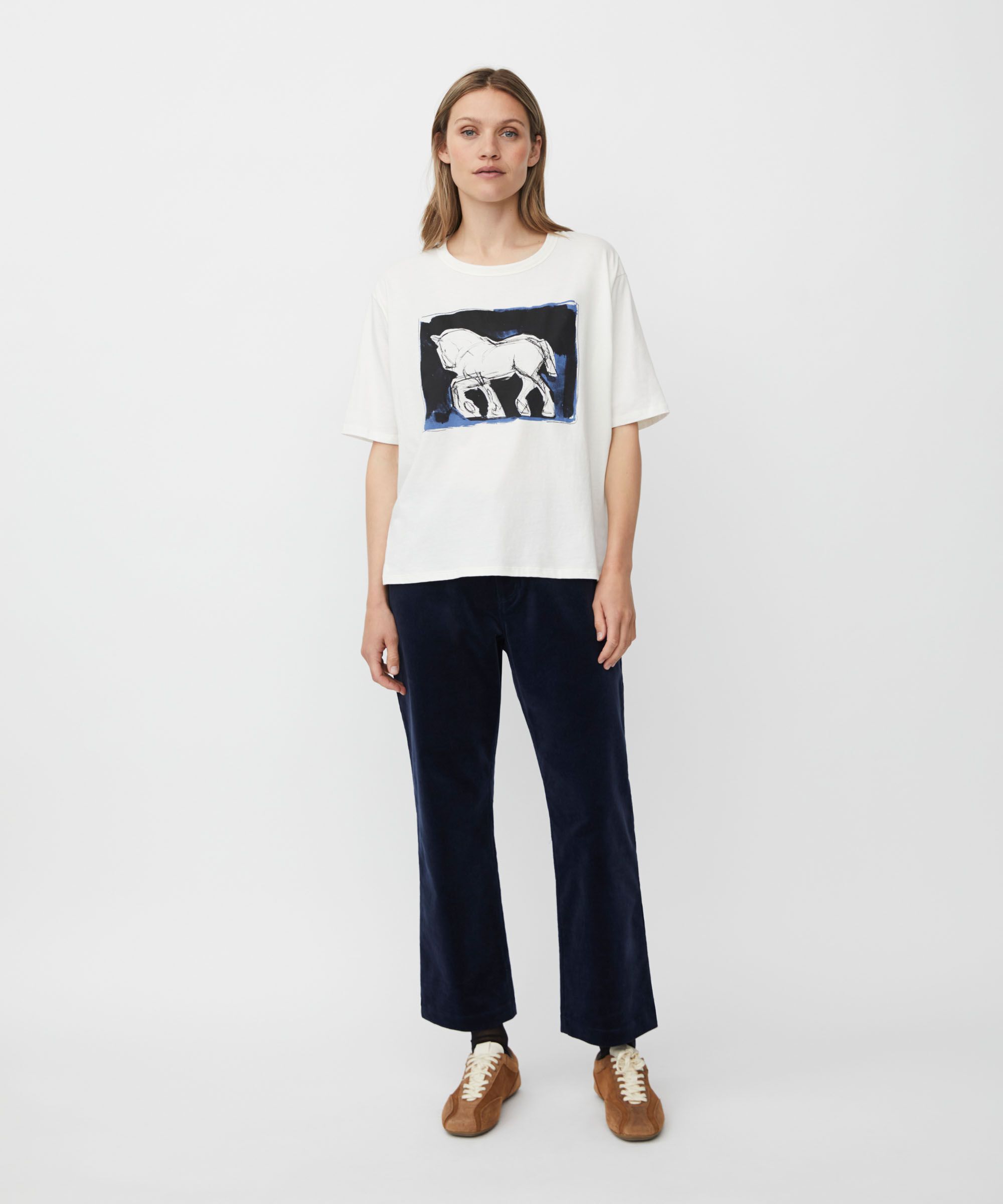 T-shirt En Coton Avec Imprimé, Jet Stream