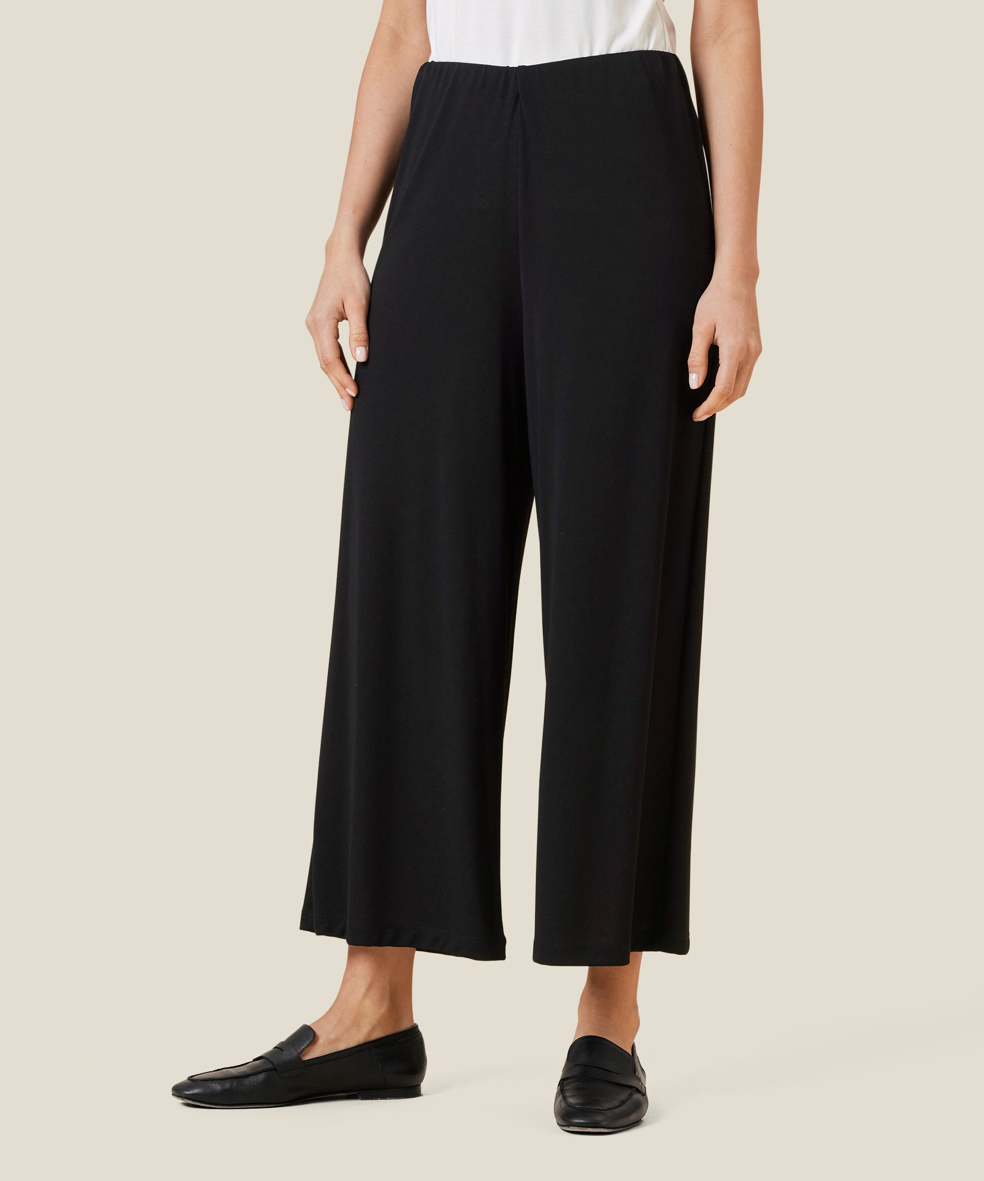 Pantalon En Jersey Avec Taille Élastique, Black