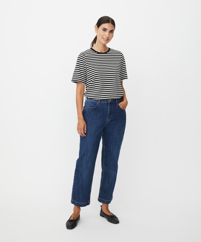 jean court extensible avec poches, Blue Denim
