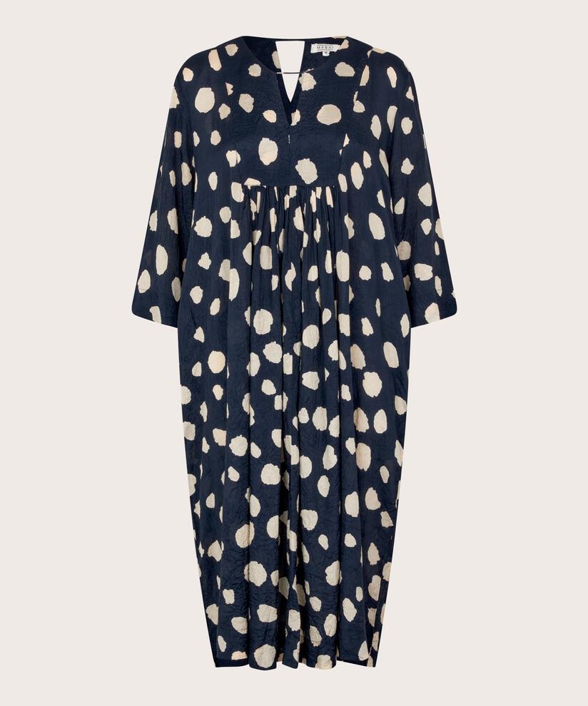 Robe En Viscose Manches Trois-quarts, Maritime Blue