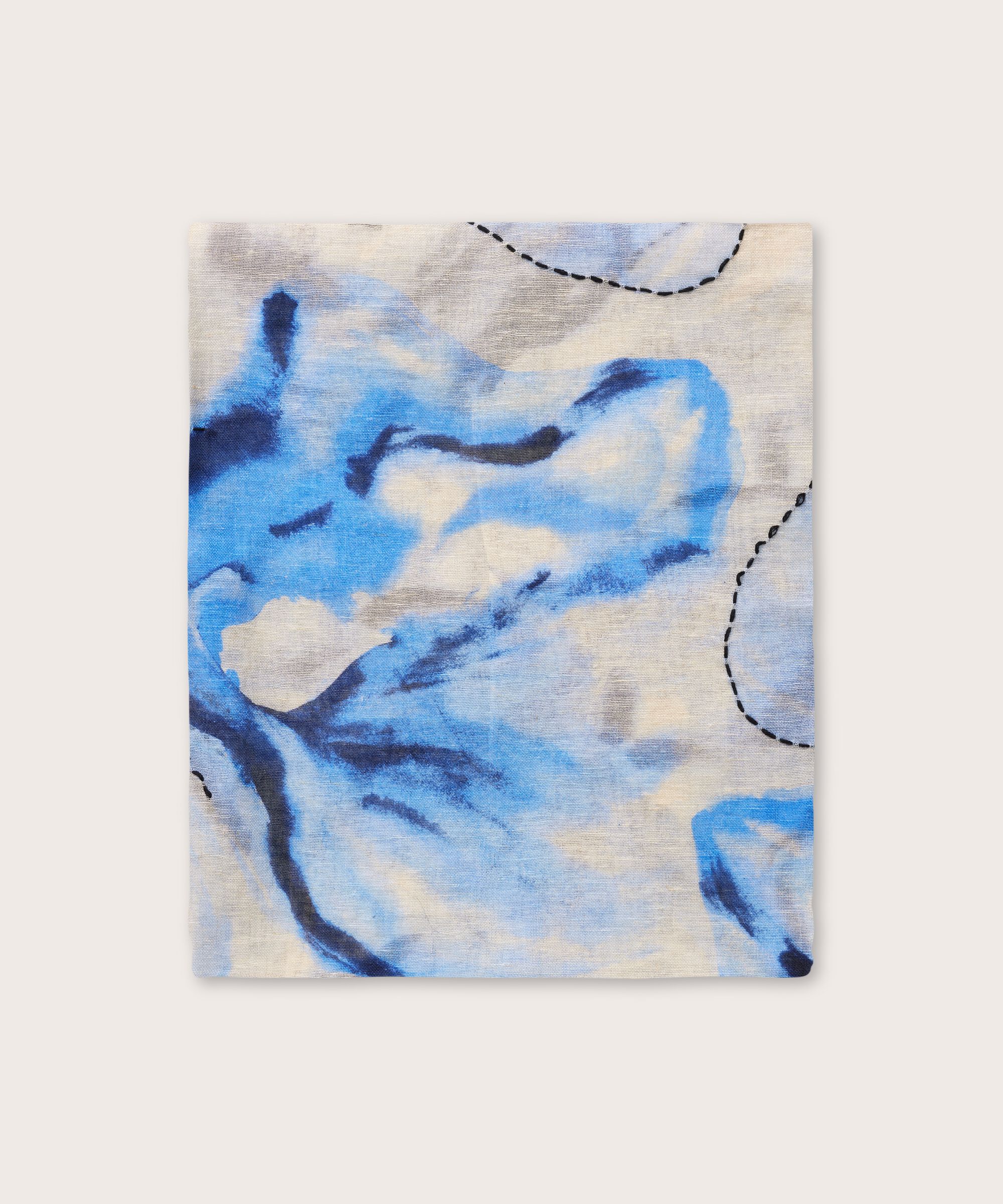 écharpe à motif en mélange de coton, Powder Blue