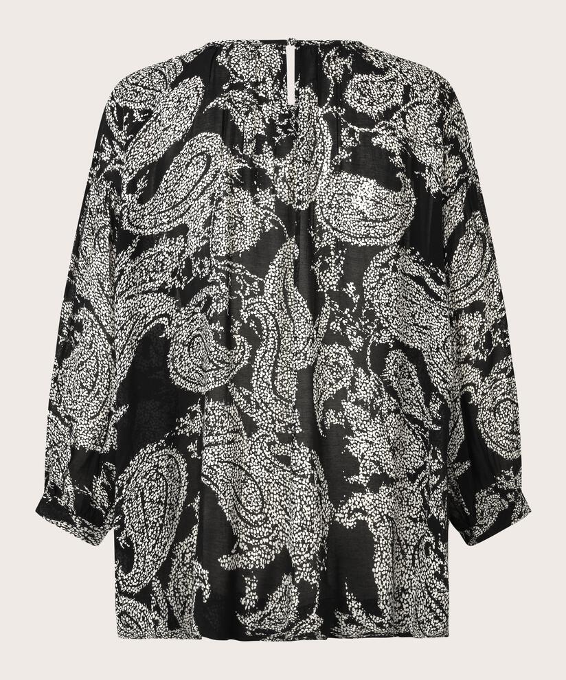 Blouse en viscose légère transparente, Black