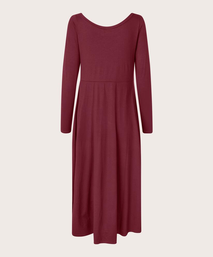 robe en jersey à manches longues et col rond, Tawny Port