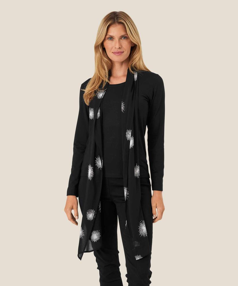 Écharpe En Viscose Imprimée, Black