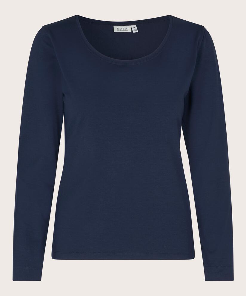 Top En Jersey Doux À Manches Longues, Navy