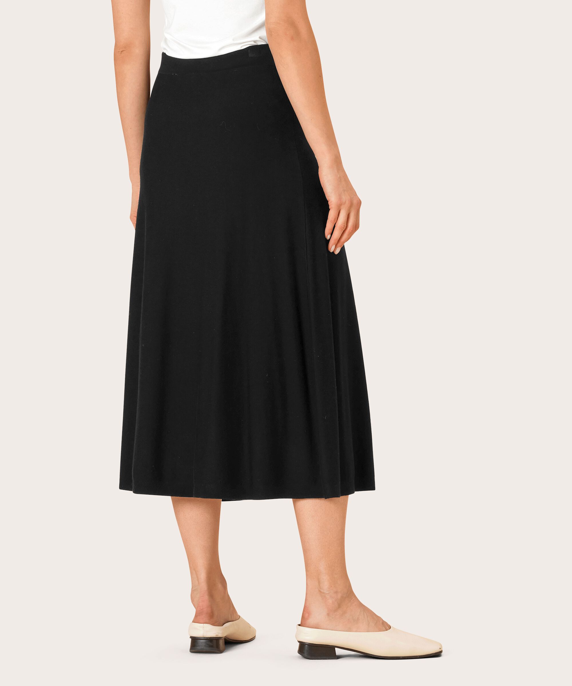 jupe en maille à taille élastique, Black