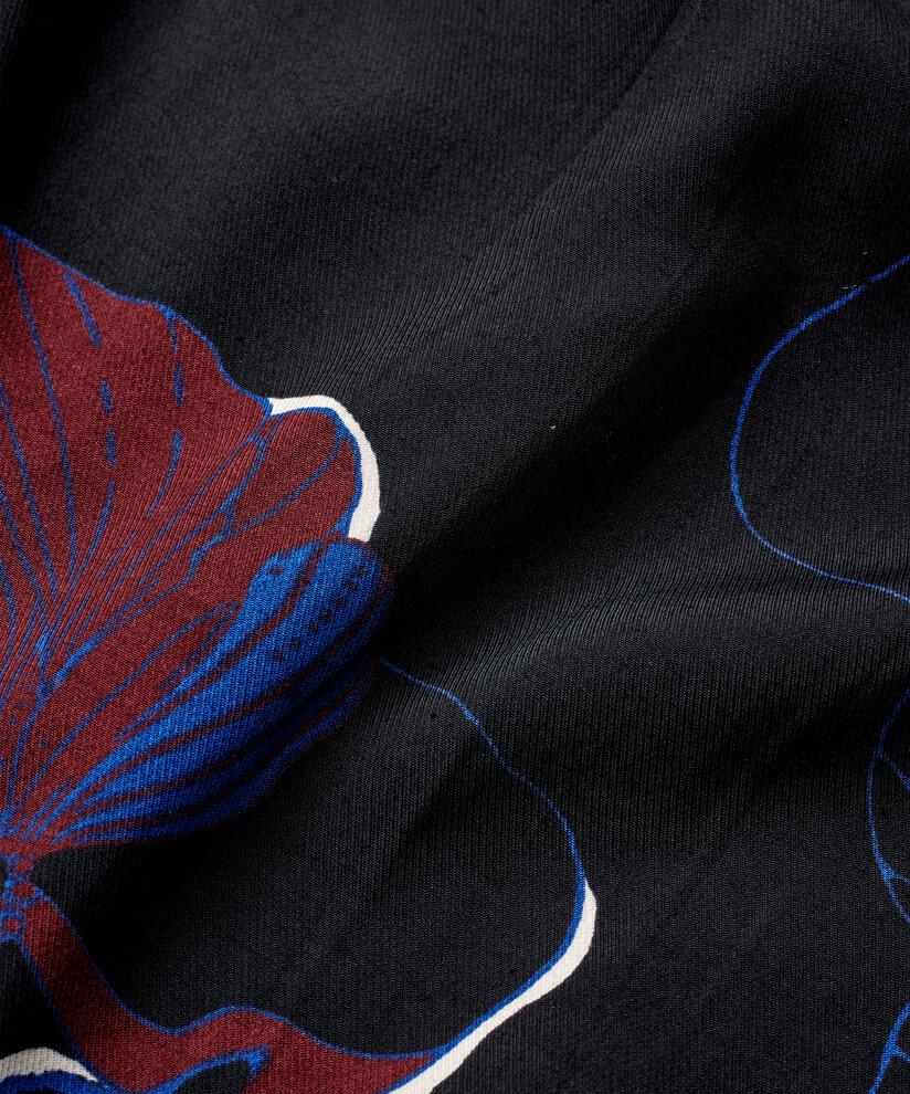 robe en viscose fleurie avec plis à la taille, Tawny Port