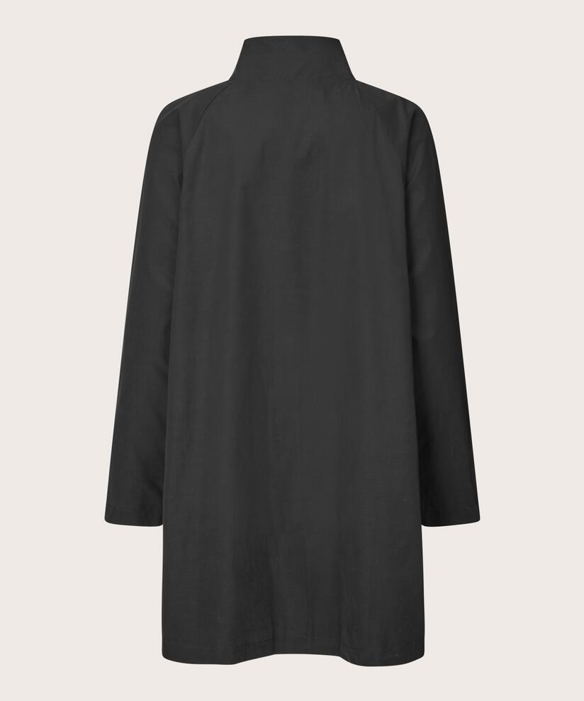manteau avec boutons et col montant, Black