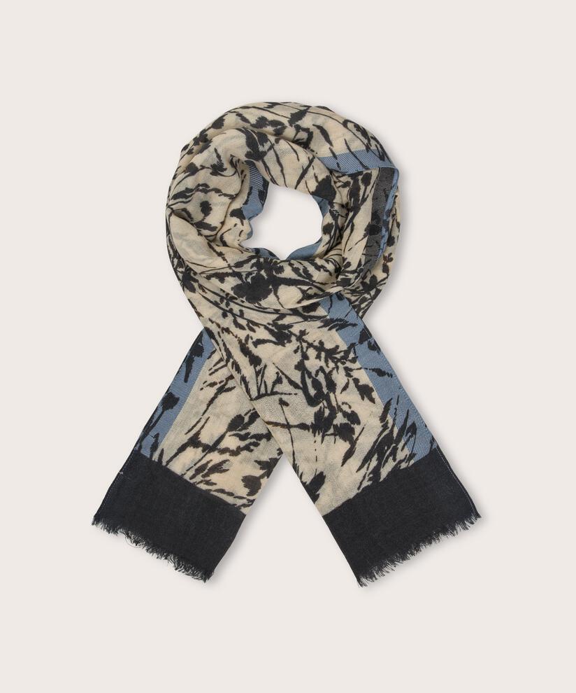 écharpe en laine fleurie, Black