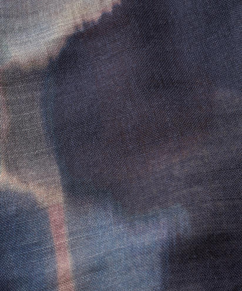 écharpe en laine mélangée imprimée, Navy Blazer