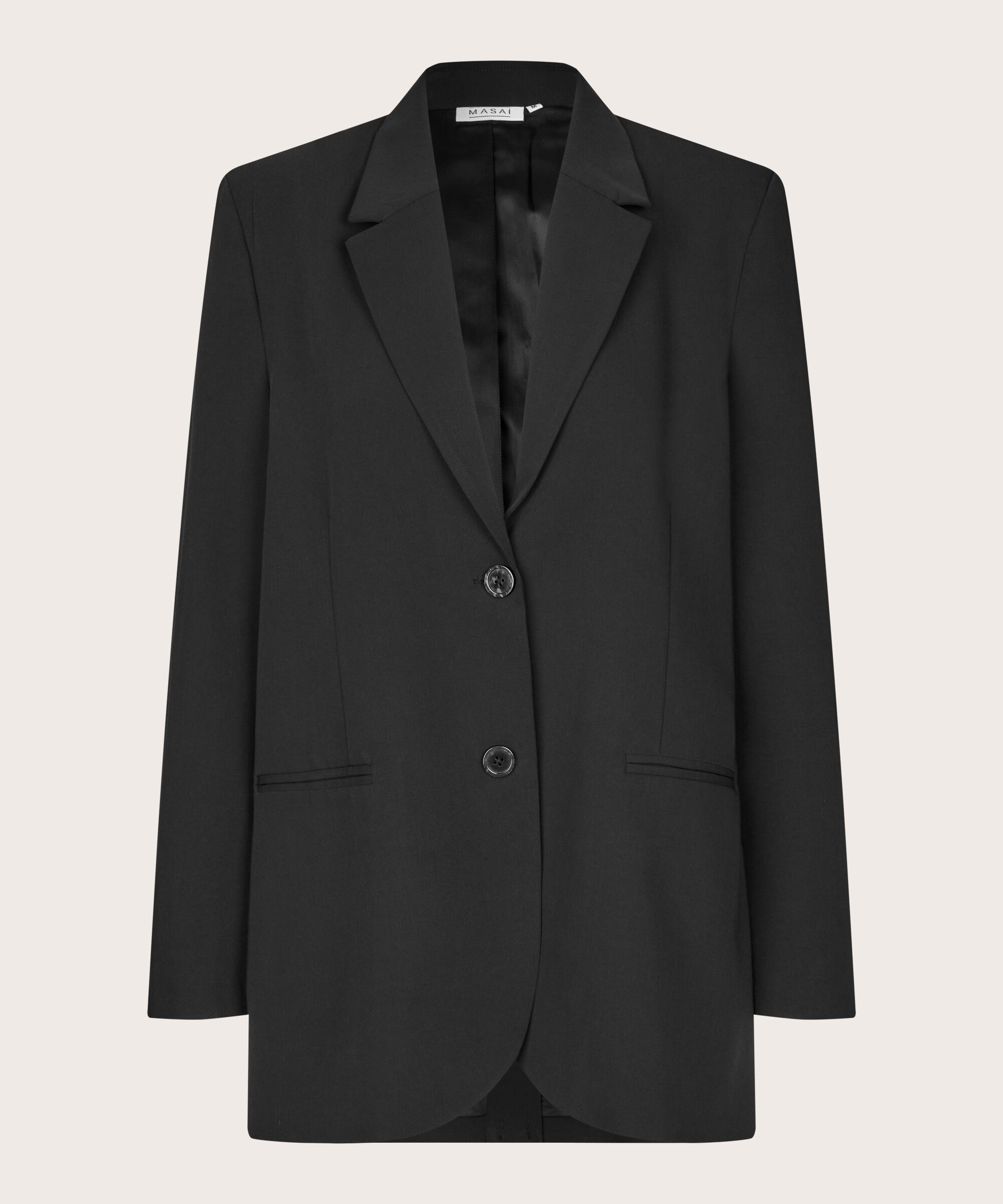 blazer avec revers et boutons, Black