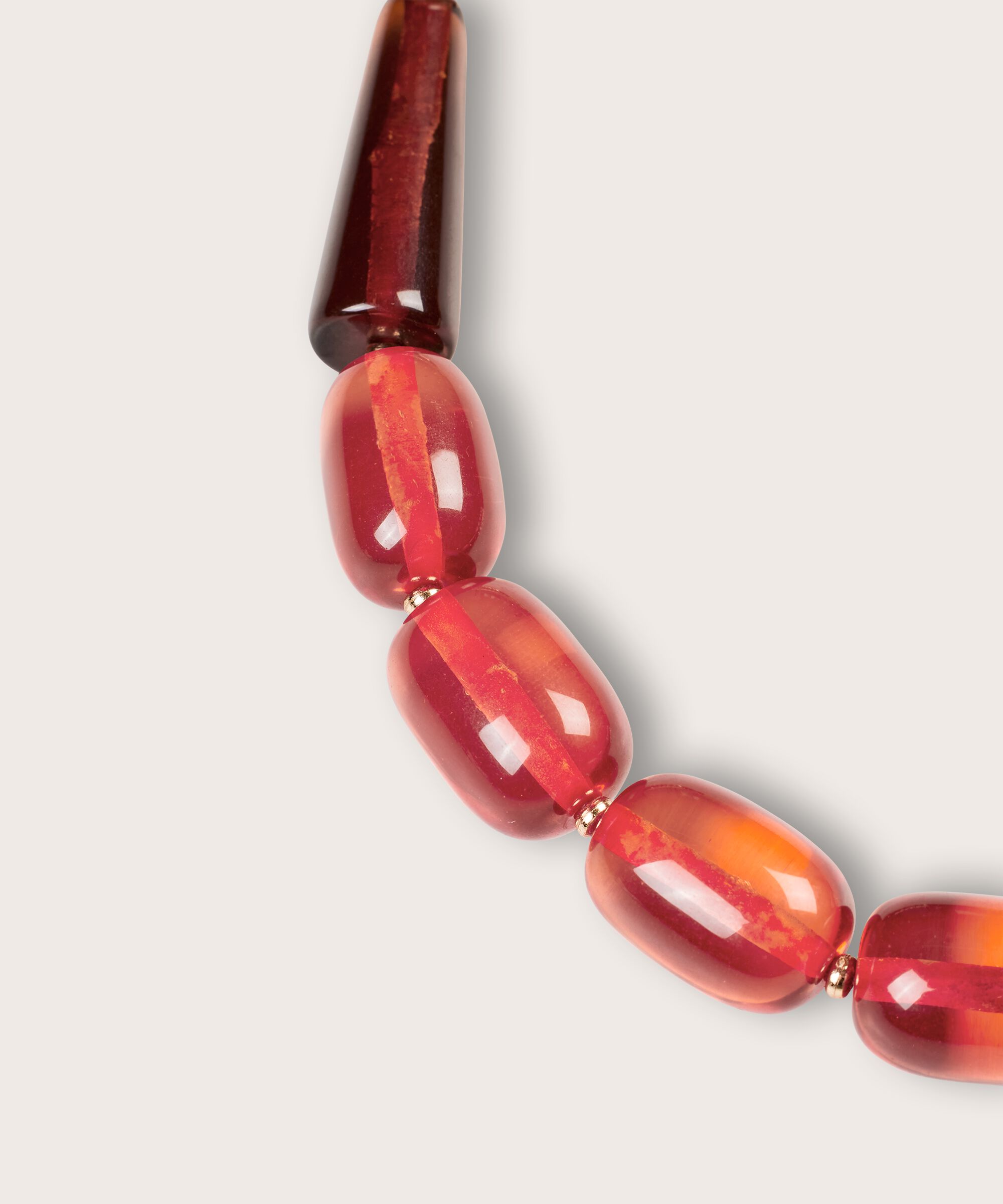 collier avec perles colorées, Orange com