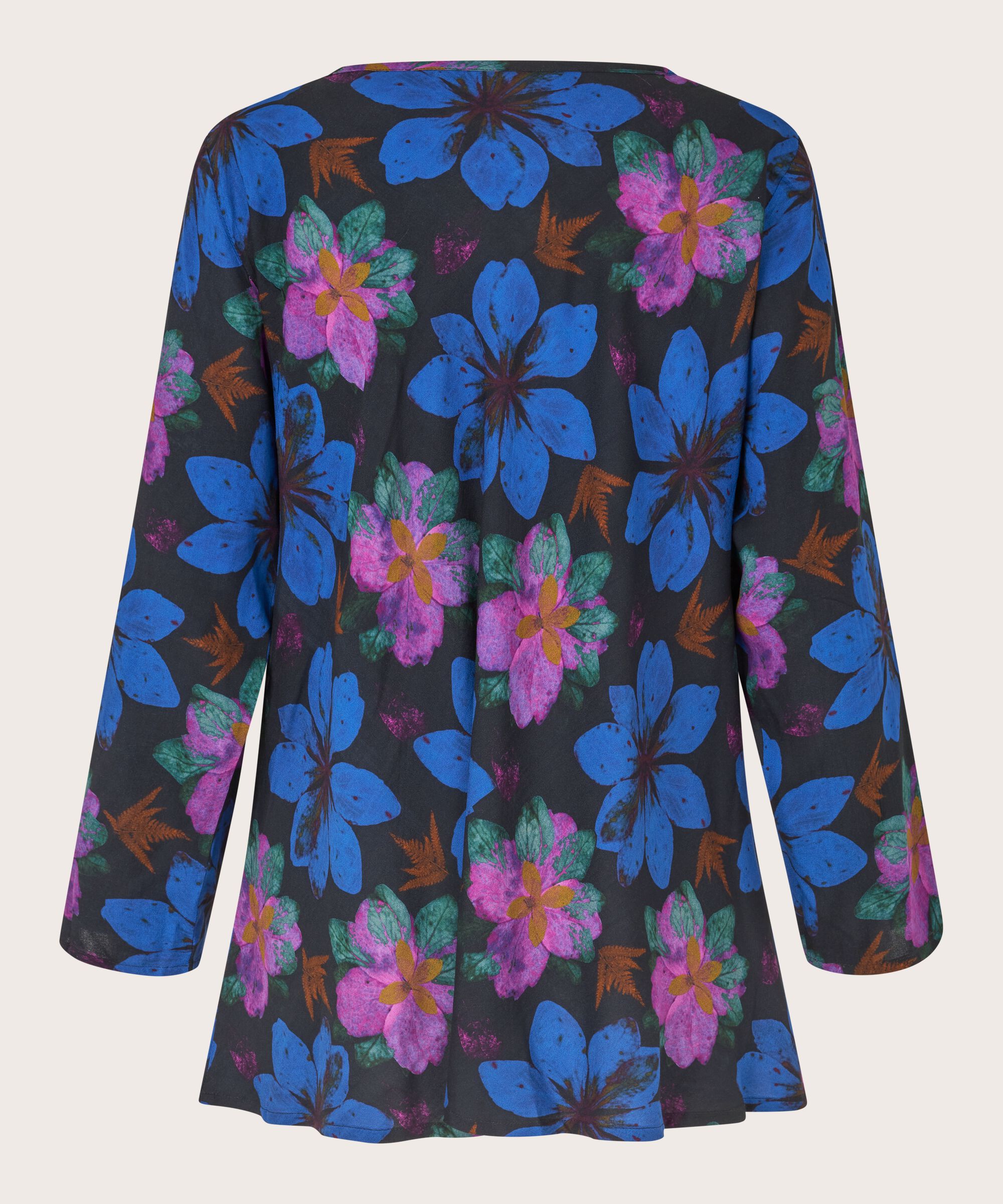 Blouse en viscose à col rond, Wild Aster