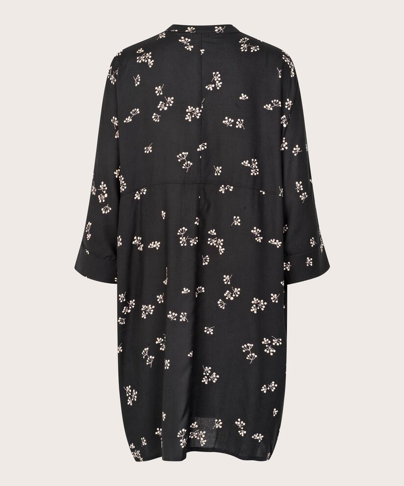 Robe Chemise À Motif En Viscose, Black