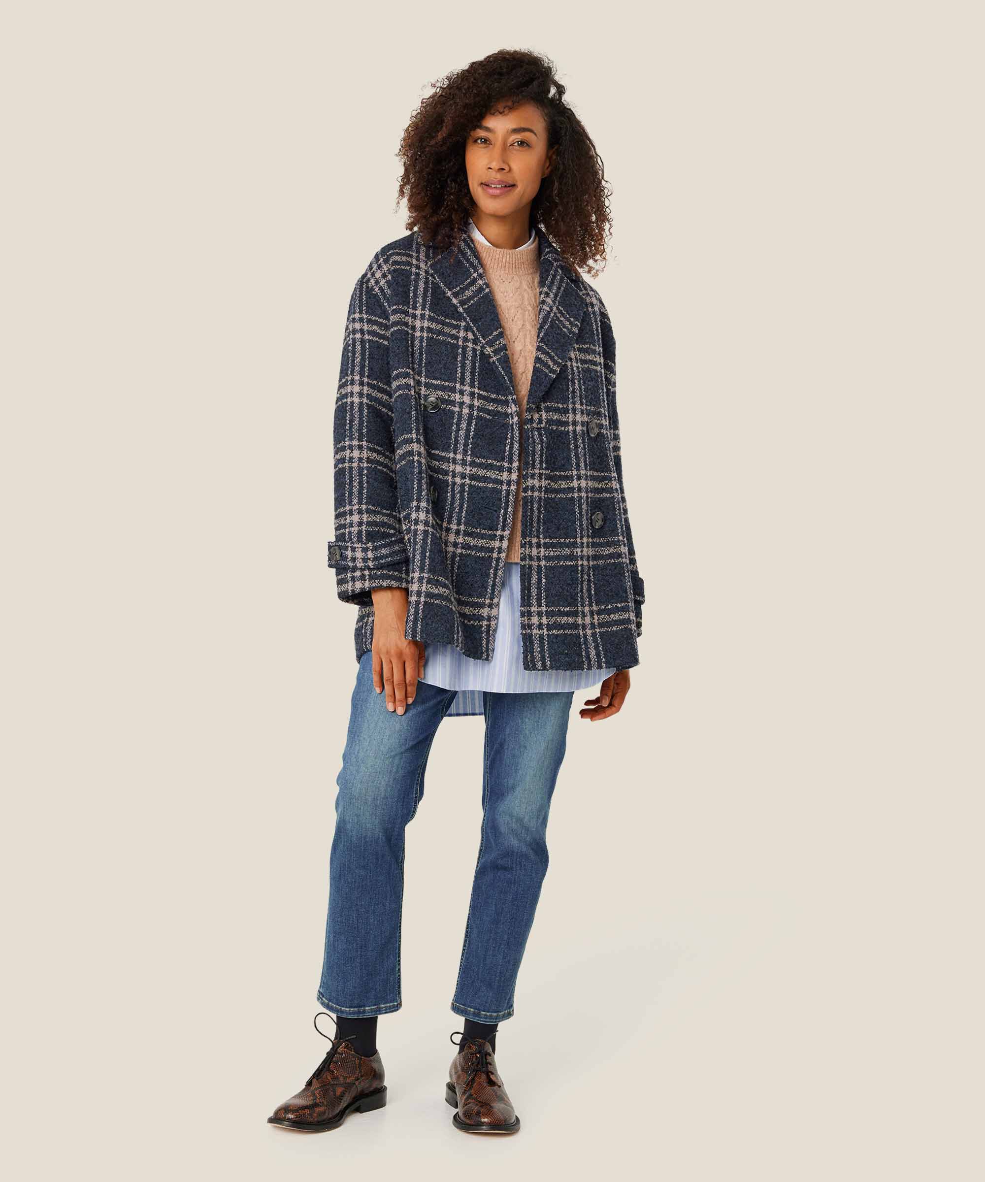 manteau court en laine mélangée, Moonlit Ocean