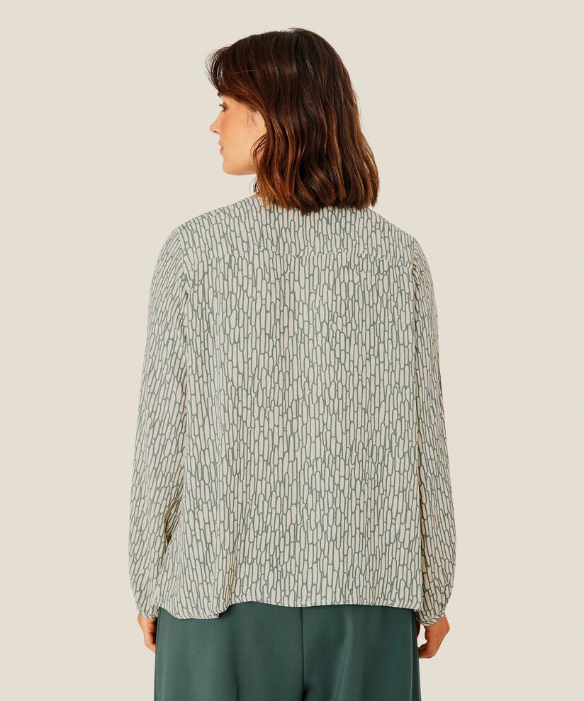 blouse en viscose avec col en V et mollet, Balsam Green
