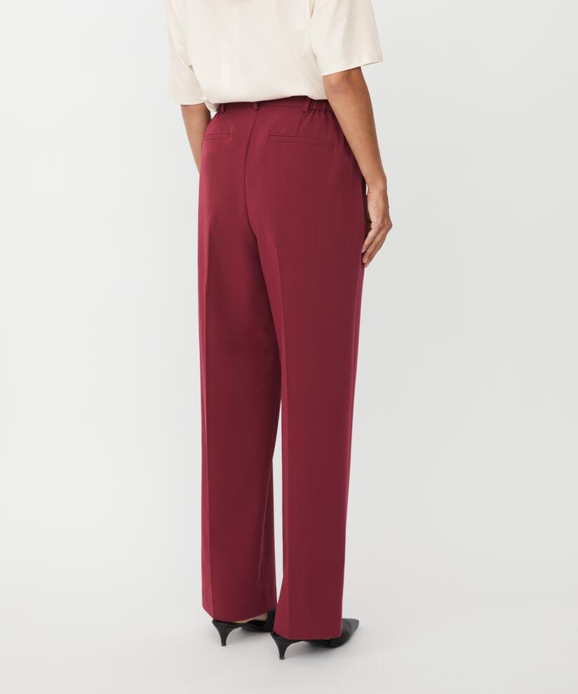 pantalon long classique à plis pressés, Tawny Port