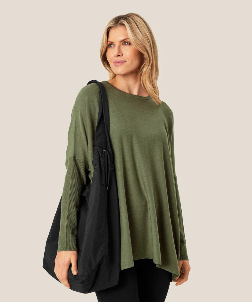 sac avec large bandoulière et fermeture zippée, Black