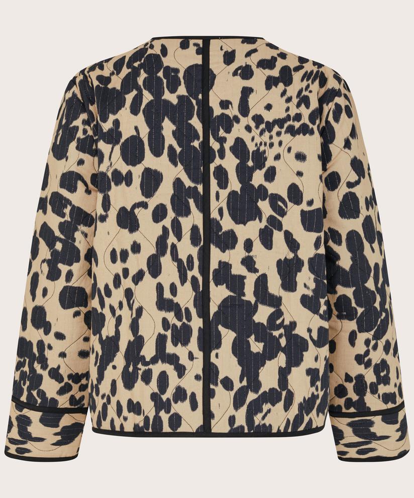 veste matelassée à imprimé léopard, Oxford Tan
